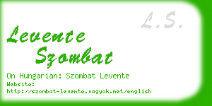 levente szombat business card